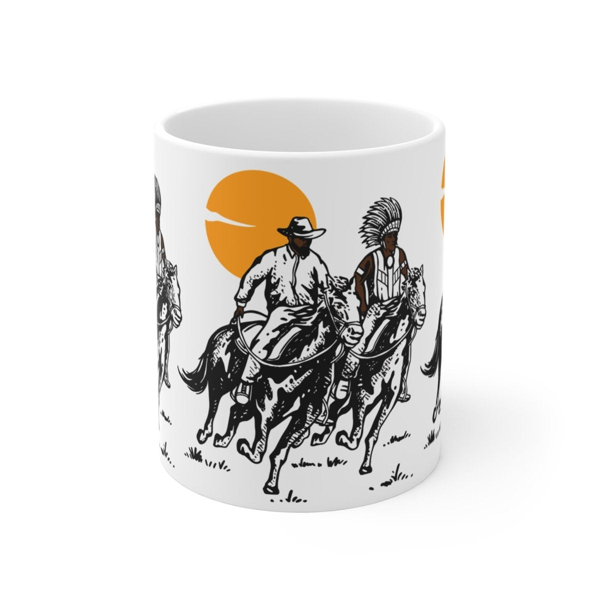 Natives with Horse Mug - Afrocentric Art by The Trini Gee