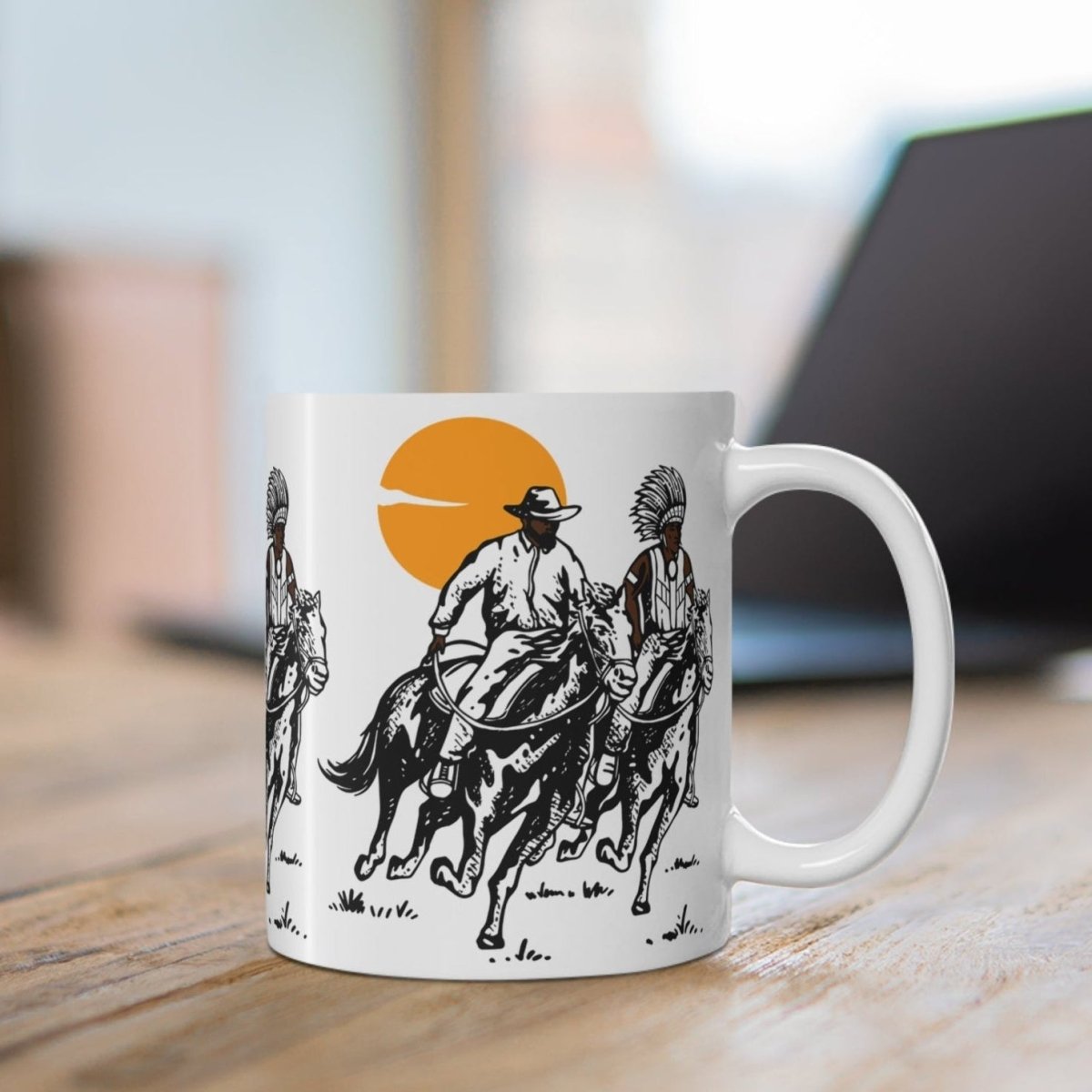 Natives with Horse Mug - Afrocentric Art by The Trini Gee