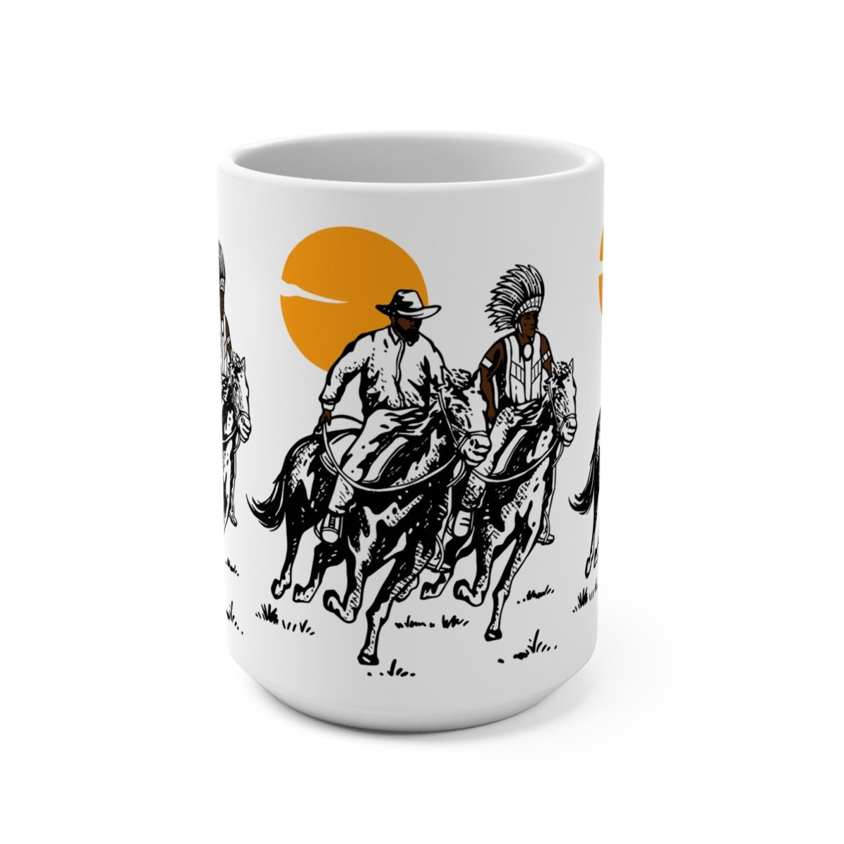 Natives with Horse Mug - Afrocentric Art by The Trini Gee
