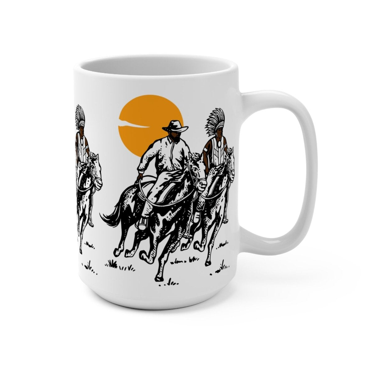 Natives with Horse Mug - Afrocentric Art by The Trini Gee