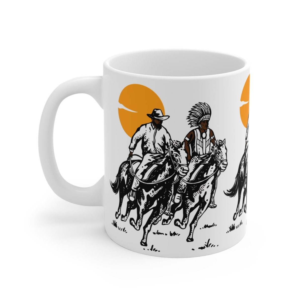 Natives with Horse Mug - Afrocentric Art by The Trini Gee