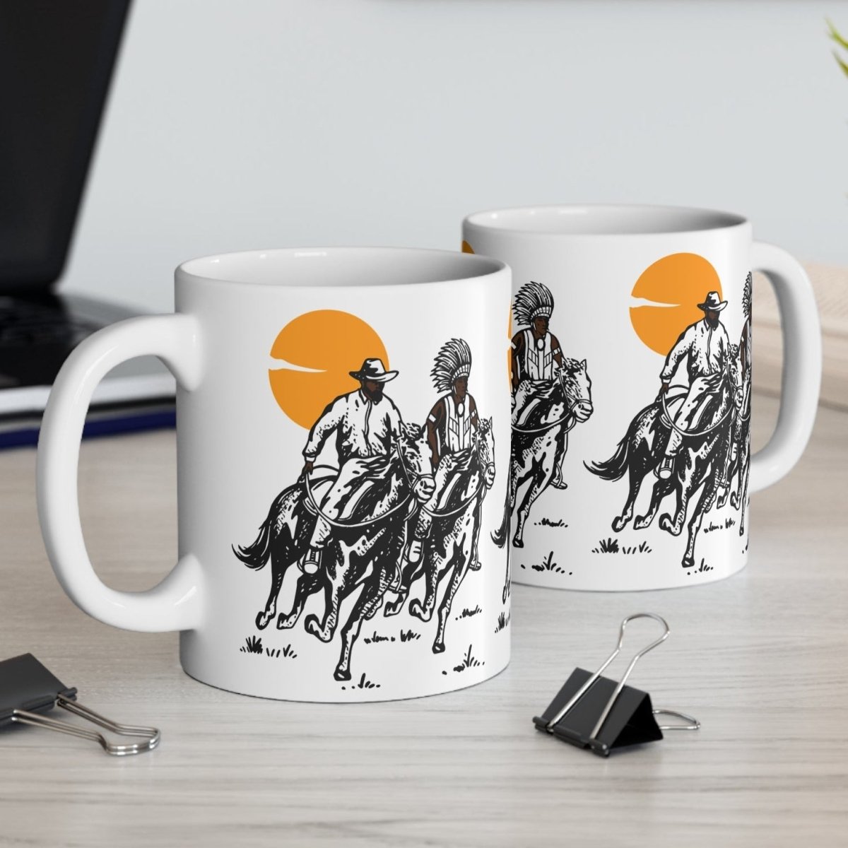 Natives with Horse Mug - Afrocentric Art by The Trini Gee