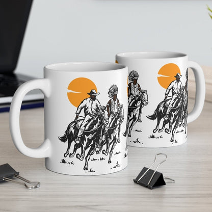 Natives with Horse Mug - Afrocentric Art by The Trini Gee