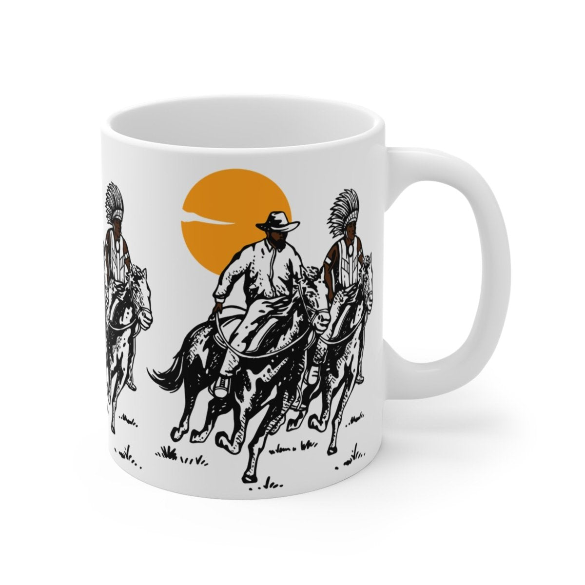 Natives with Horse Mug - Afrocentric Art by The Trini Gee