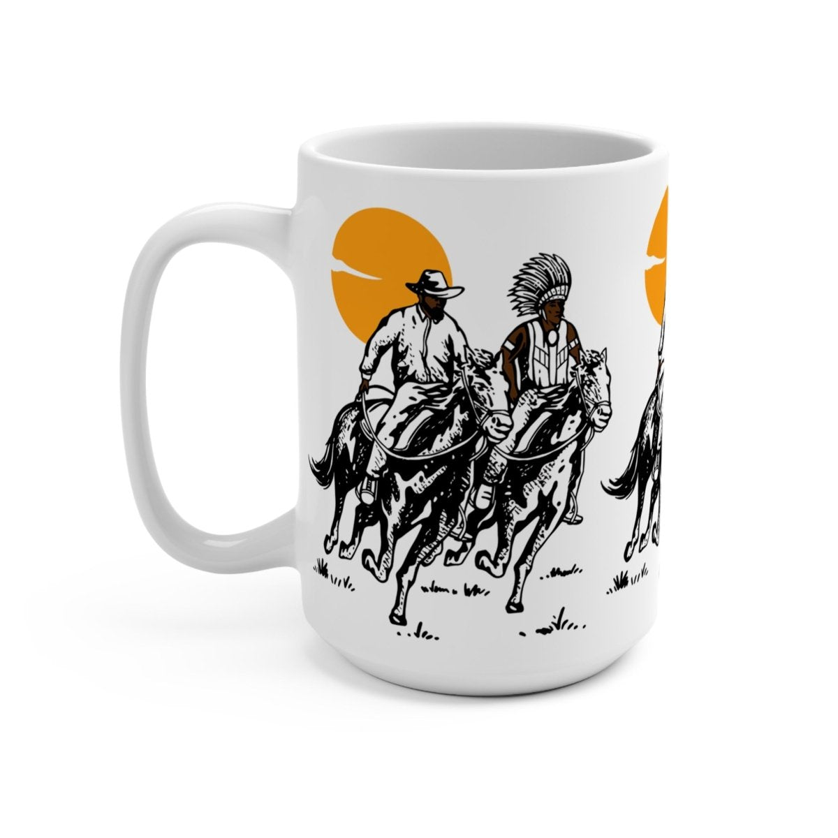 Natives with Horse Mug - Afrocentric Art by The Trini Gee