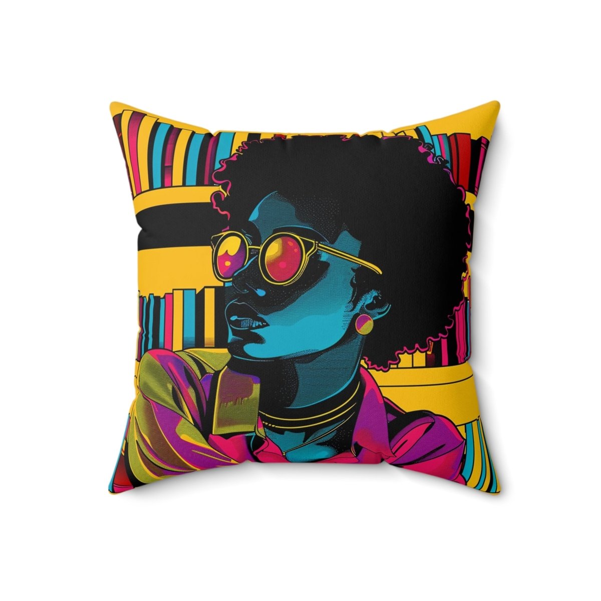 Neon Afro Reader Pillow - Afrocentric Art by The Trini Gee