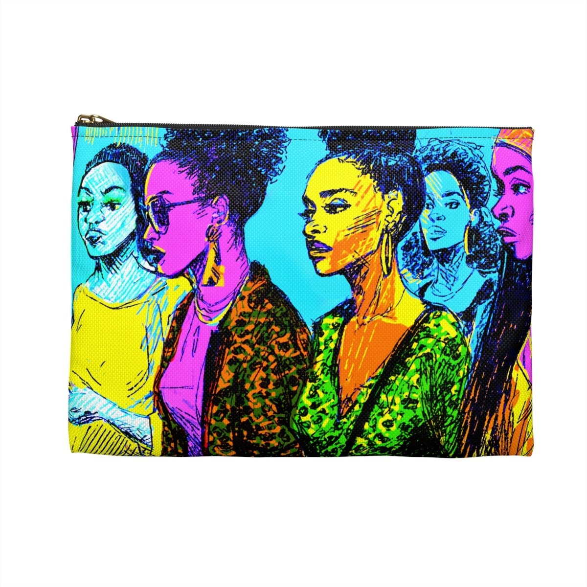 Neon Culture Pouch - Afrocentric Art by The Trini Gee
