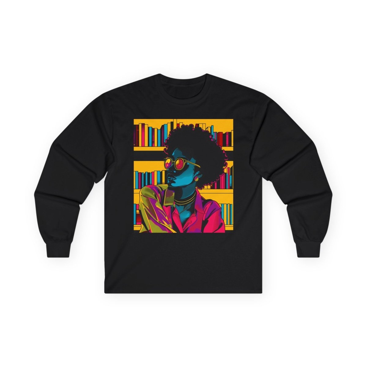 Neon Reader Long Sleeve Shirt - Afrocentric Art by The Trini Gee