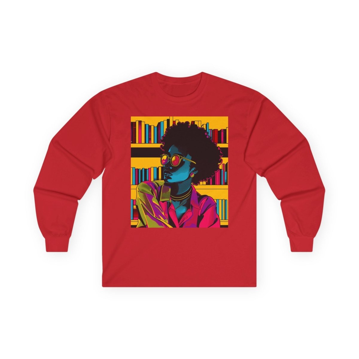 Neon Reader Long Sleeve Shirt - Afrocentric Art by The Trini Gee