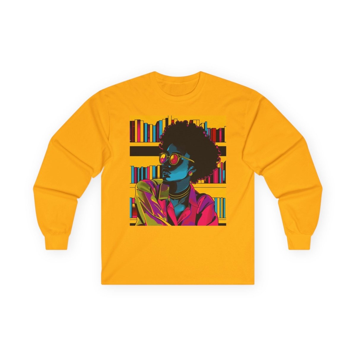 Neon Reader Long Sleeve Shirt - Afrocentric Art by The Trini Gee