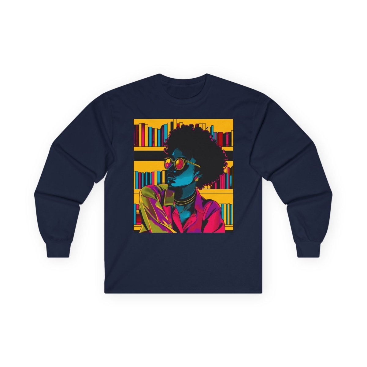 Neon Reader Long Sleeve Shirt - Afrocentric Art by The Trini Gee