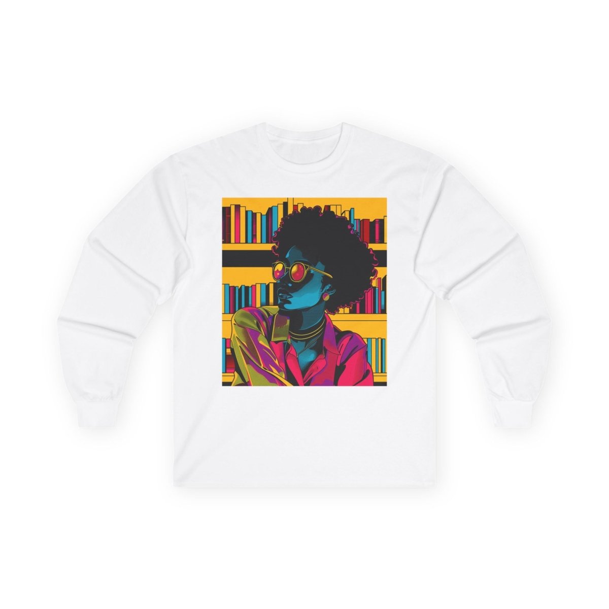 Neon Reader Long Sleeve Shirt - Afrocentric Art by The Trini Gee