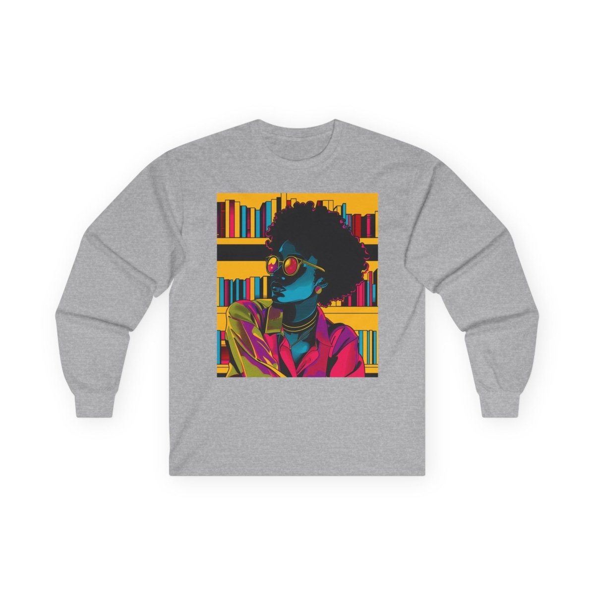 Neon Reader Long Sleeve Shirt - Afrocentric Art by The Trini Gee