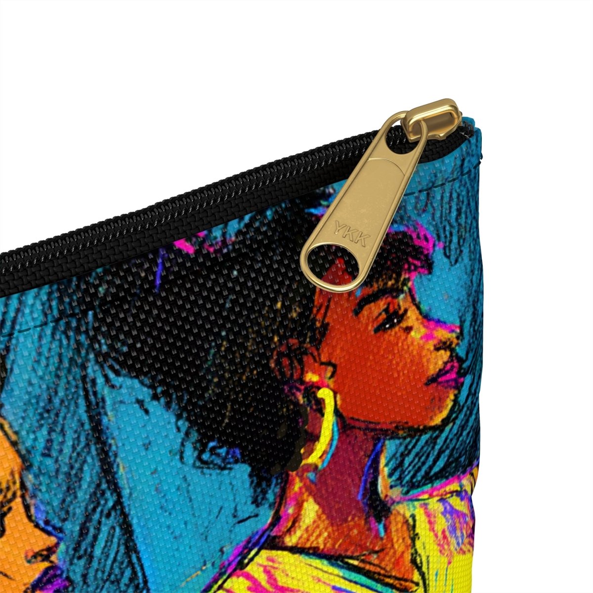 Neon Sistas in Line Pouch - Afrocentric Art by The Trini Gee