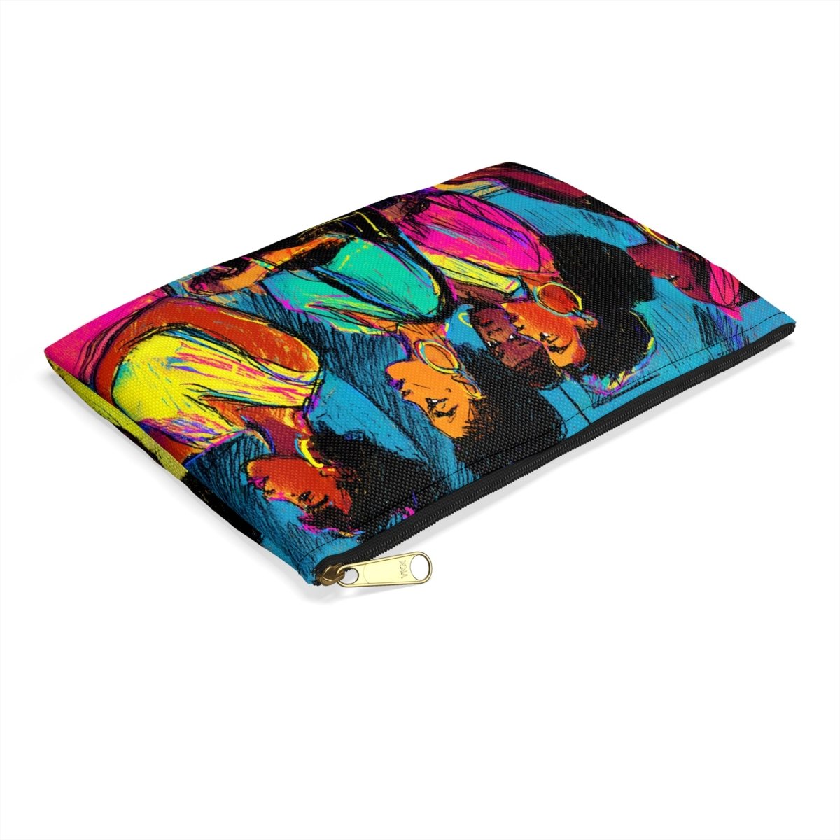 Neon Sistas in Line Pouch - Afrocentric Art by The Trini Gee