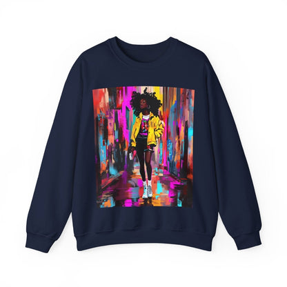 Neon Streetwear Sweatshirt - Afrocentric Art by The Trini Gee