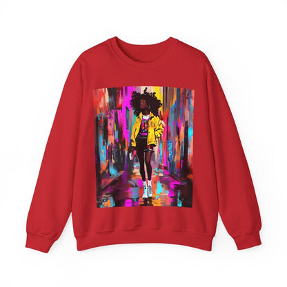 Neon Streetwear Sweatshirt - Afrocentric Art by The Trini Gee