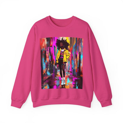 Neon Streetwear Sweatshirt - Afrocentric Art by The Trini Gee