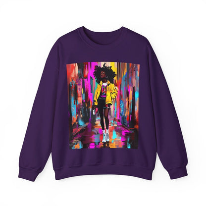 Neon Streetwear Sweatshirt - Afrocentric Art by The Trini Gee