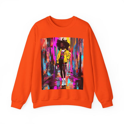 Neon Streetwear Sweatshirt - Afrocentric Art by The Trini Gee