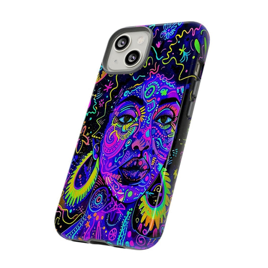 Neon Trippy Phone Case - Afrocentric Art by The Trini Gee