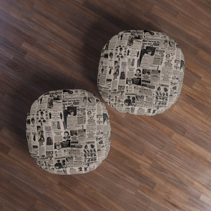 Newspaper Ad Floor Pillow - Afrocentric Art by The Trini Gee