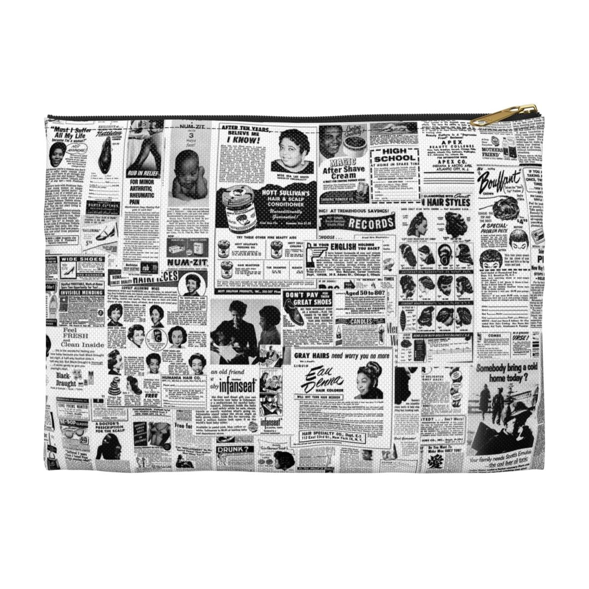 Newspaper Ad Pouch - Afrocentric Art by The Trini Gee