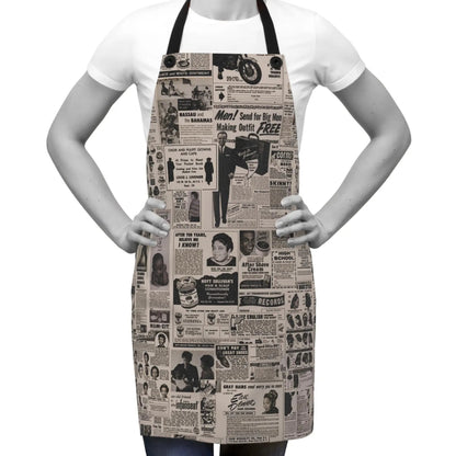 Newspaper Ads Apron - Afrocentric Art by The Trini Gee