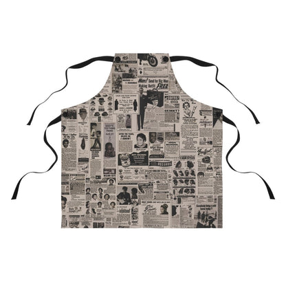 Newspaper Ads Apron - Afrocentric Art by The Trini Gee