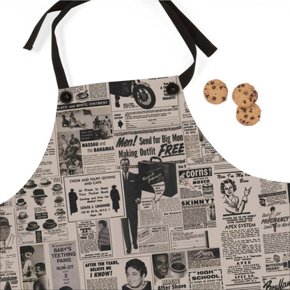 Newspaper Ads Apron - Afrocentric Art by The Trini Gee