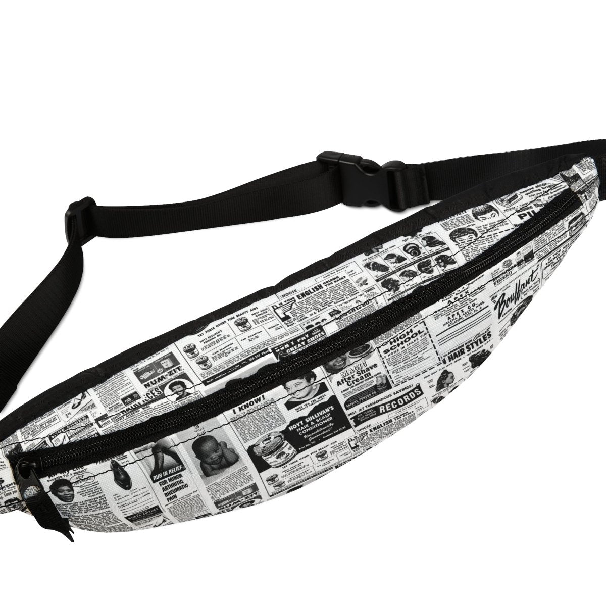 Newspaper Ads Fanny Pack - Afrocentric Art by The Trini Gee