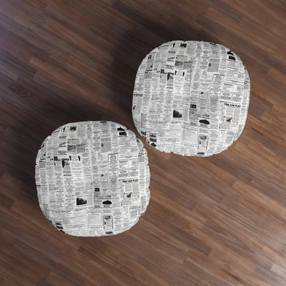 Newspaper Ads Floor Pillow - Afrocentric Art by The Trini Gee