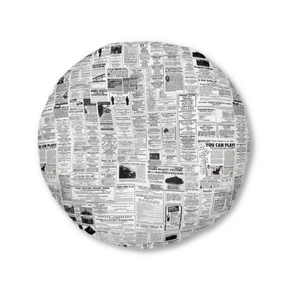 Newspaper Ads Floor Pillow - Afrocentric Art by The Trini Gee