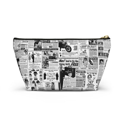 Newspaper Ads T - bottom Accessory Pouch - Afrocentric Art by The Trini Gee