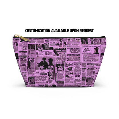 Newspaper Ads T - bottom Accessory Pouch - Afrocentric Art by The Trini Gee