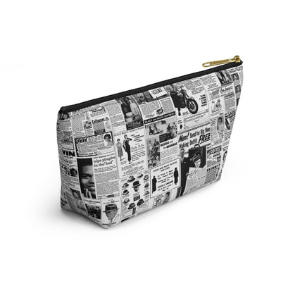 Newspaper Ads T - bottom Accessory Pouch - Afrocentric Art by The Trini Gee