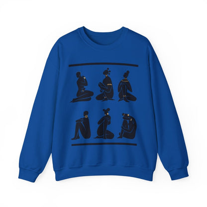 Nubian Queens Sweatshirt - Afrocentric Art by The Trini Gee