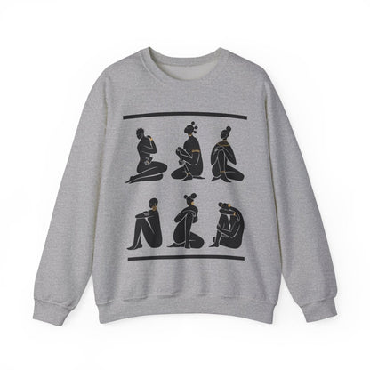 Nubian Queens Sweatshirt - Afrocentric Art by The Trini Gee