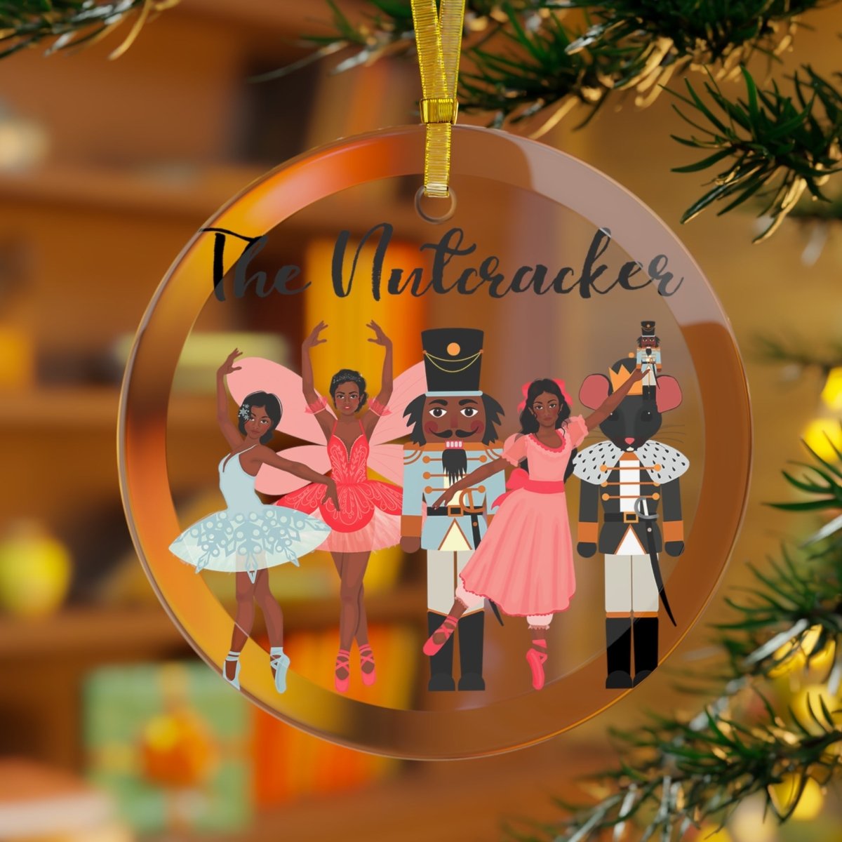 Nutcracker Glass Ornament - Afrocentric Art by The Trini Gee