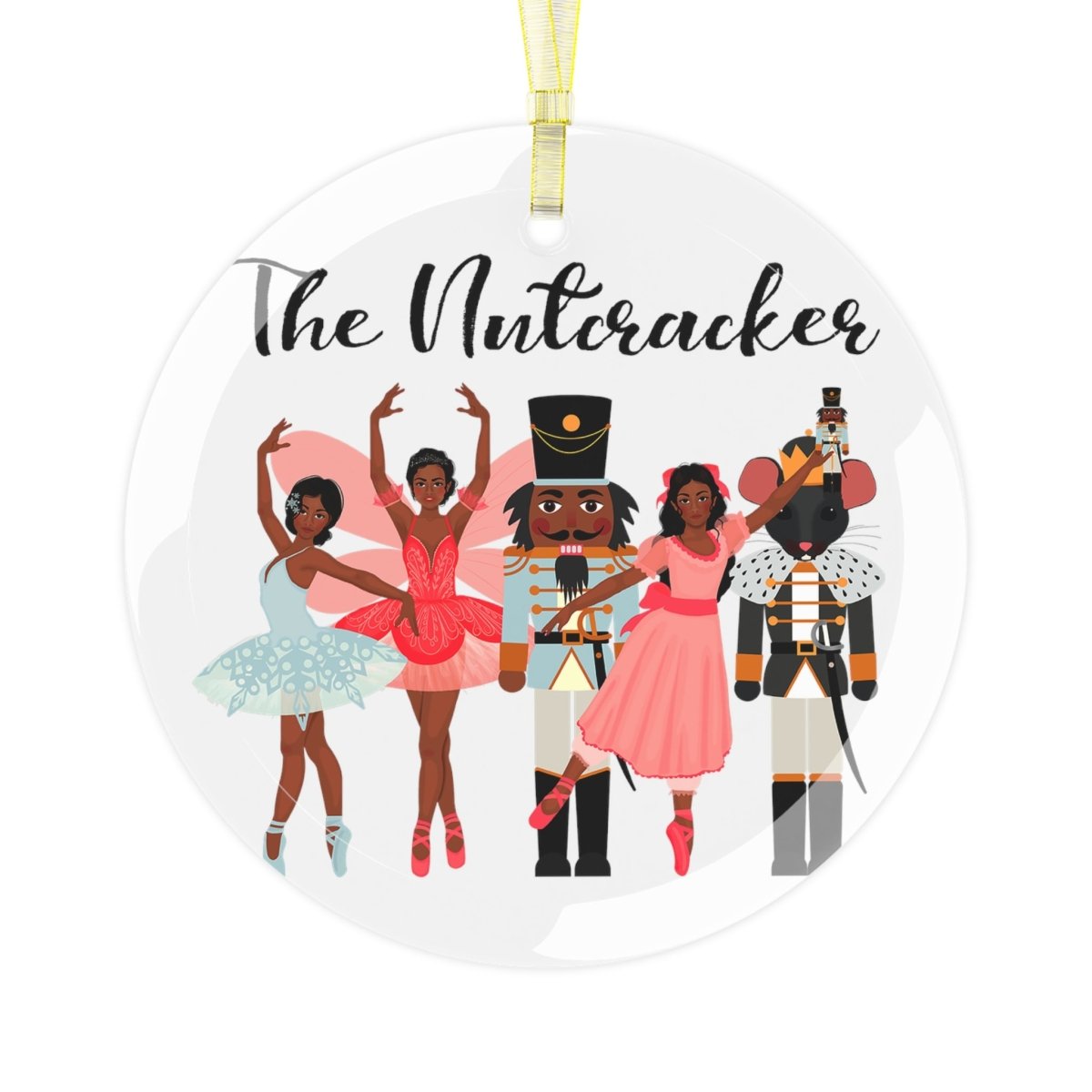 Nutcracker Glass Ornament - Afrocentric Art by The Trini Gee