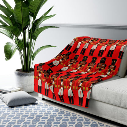 Nutcracker Soldiers Throw Blanket - Afrocentric Art by The Trini Gee