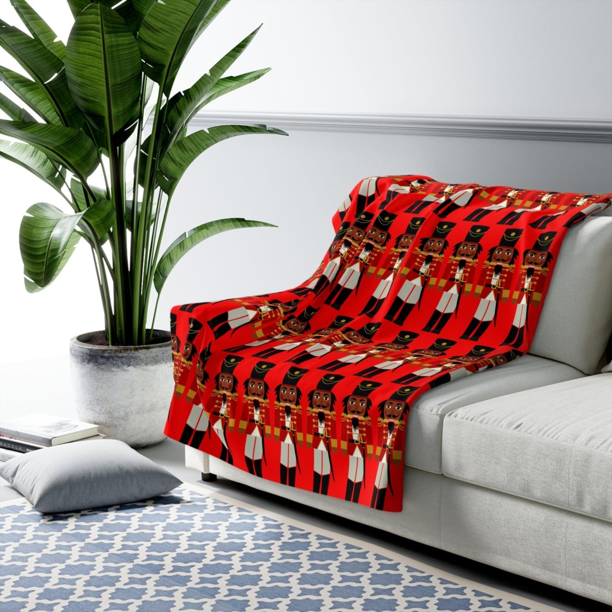 Nutcracker Soldiers Throw Blanket - Afrocentric Art by The Trini Gee
