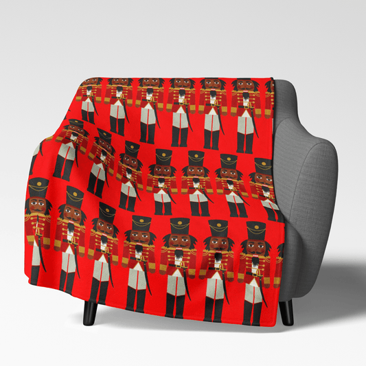 Nutcracker Soldiers Throw Blanket - Afrocentric Art by The Trini Gee