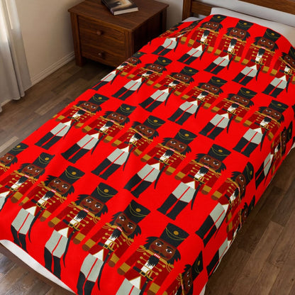 Nutcracker Soldiers Throw Blanket - Afrocentric Art by The Trini Gee