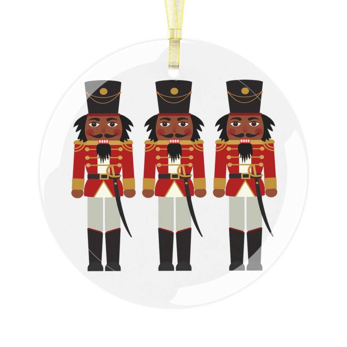 Nutcrackers Glass Ornament - Afrocentric Art by The Trini Gee