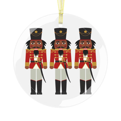 Nutcrackers Glass Ornament - Afrocentric Art by The Trini Gee