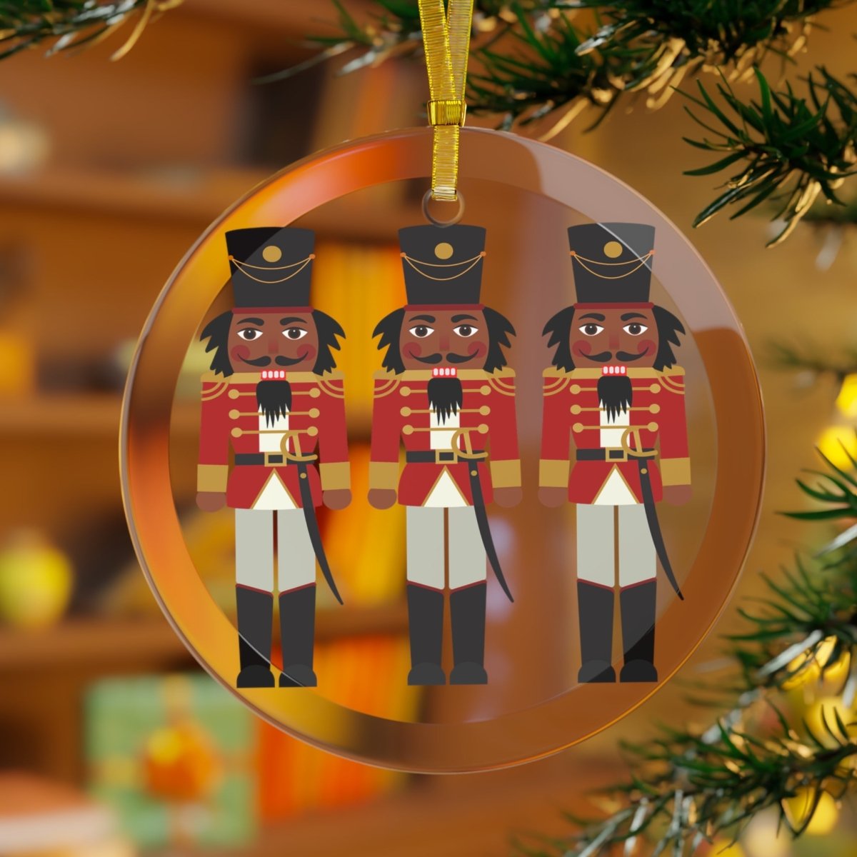 Nutcrackers Glass Ornament - Afrocentric Art by The Trini Gee