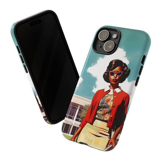 Old School Girl Phone Case - Afrocentric Art by The Trini Gee