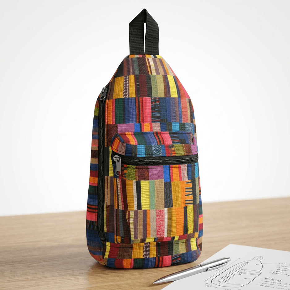 Patchwork Quilt Style Sling Bag - Afrocentric Art by The Trini Gee