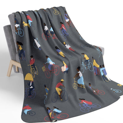 People on Bikes Blanket - The Trini Gee